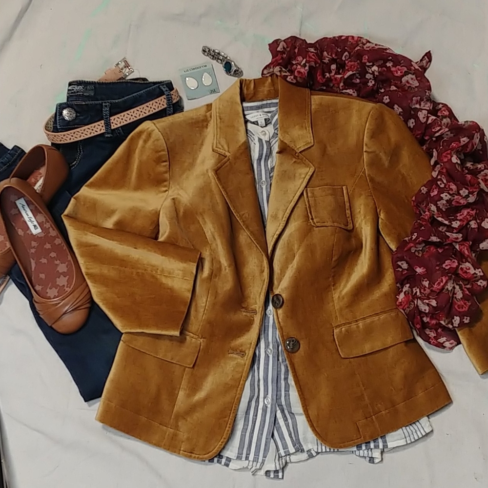 ✔THE LIMITED Velvety 3/4 Sleeve Blazer